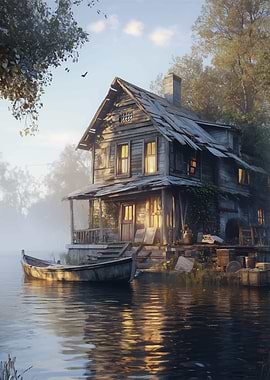 Abandoned Lake House
