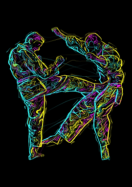 karate art duel pose
