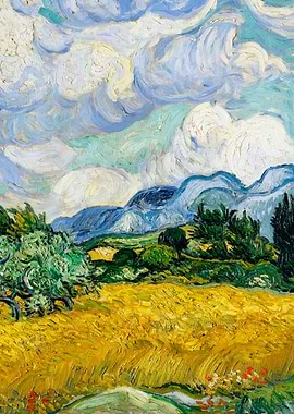Wheatfield with Cypresses