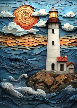 Lighthouse Paper Art