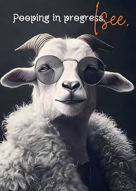 Toilet Goat with Sunglasses
