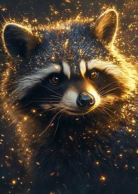 Majestic Racoon Gold Aura