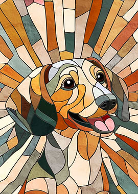 Dachshund dog - Doxie - mosaic art