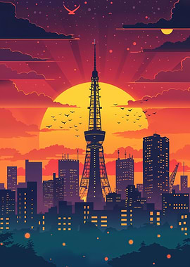 Tokyo Tower Sunset