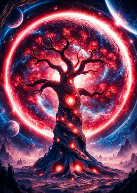 Red Fantasy Space Tree