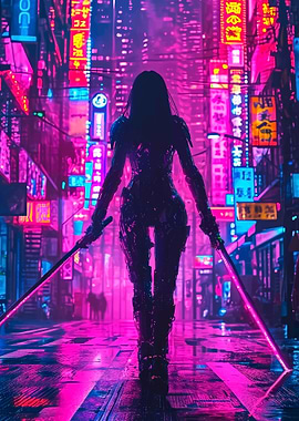Cyberpunk Woman Warrior