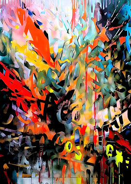 Abstract Graffiti Art - rainy day