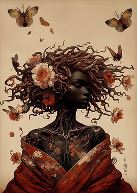 Woman with Butterfly Hair