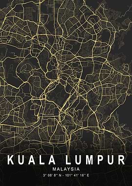 Kuala Lumpur Silver Map