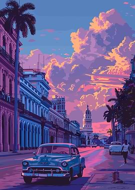 Havana Sunset Street