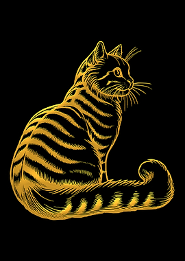 Golden Cat Illustration