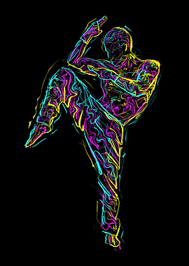 Neon Martial Arts Figure