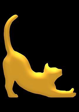 Golden Cat Silhouette