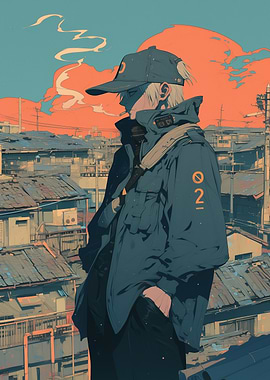 Anime Character in Urban Setting