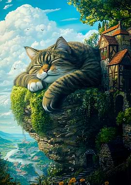 Sleeping Giant Cat