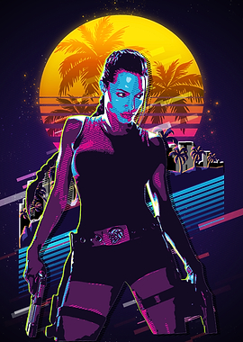 Lara Croft Retro Art
