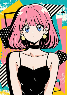 Anime Girl in 80s Style