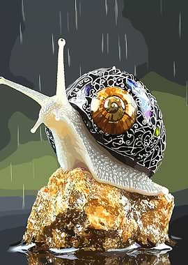 Snail in the Rain