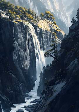 Waterfall in Mountain