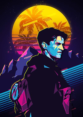 Retro Synthwave war movie