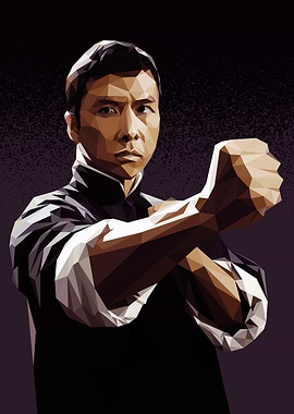 donnie yen as ip man Low Poly Portrait