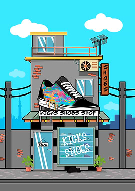 Kicks Shoe Shop Illustrati