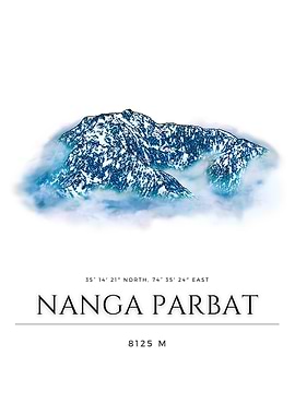 Nanga Parbat Mountain Illustration
