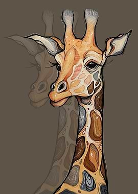 Giraffe Portrait Illustration
