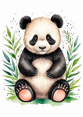 Cute Panda Watercolor