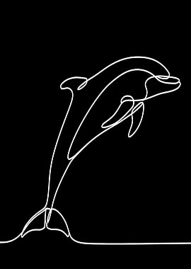 Dolphin Line Art