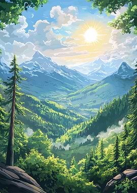 Mountain Valley Landscape