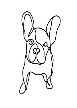 French Bulldog Line Art
