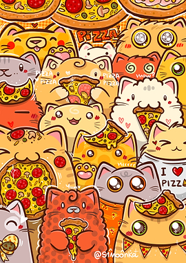 Bunch of pizza cats