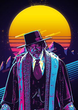 Samuel L. Jackson thye hateful 8 Retro 80s Art