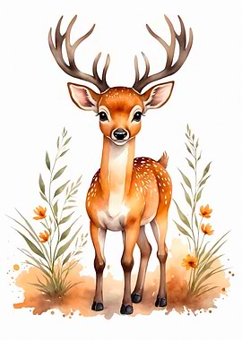 Deer Watercolor