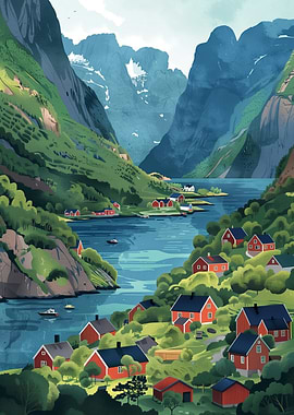Norwegian Fjord Landscape
