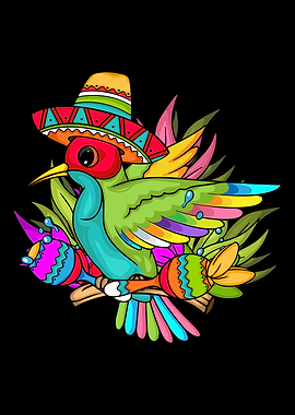 Mecixan Hummingbird Sombrero Macara Cinco De Mayo
