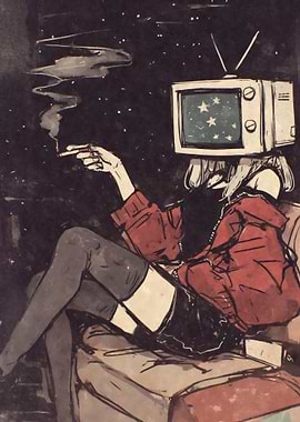 TV Head Girl Smoking
