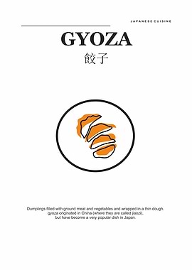 Gyoza Japanese Cuisine Illustration