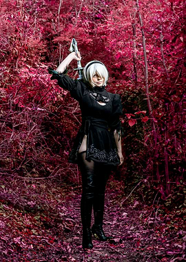 Girl Cosplay in Forest