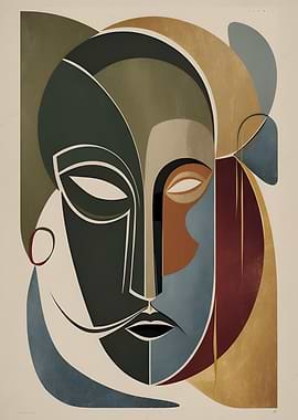 Vintage Inspired Abstract Face Art