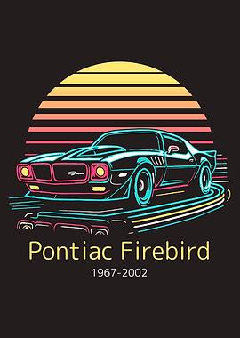 Pontiac Firebird Neon Retro Art