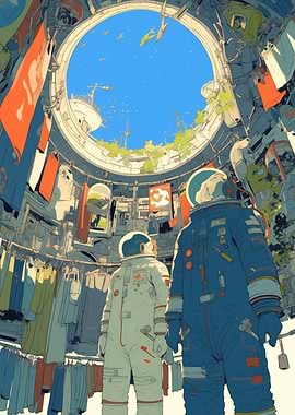 Astronauts in Space Station