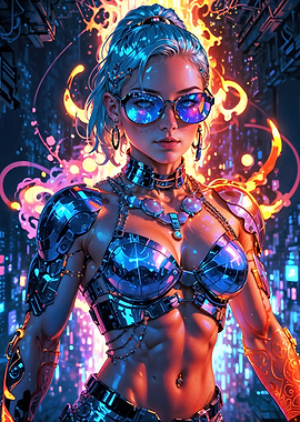 Cyberpunk Woman in Armor