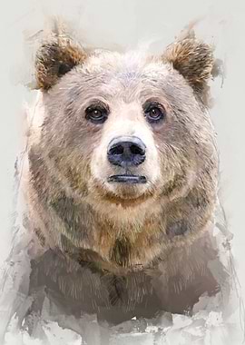 Bear Watercolor Portrait