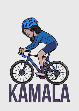 Kamala Harris Cycling Illustration