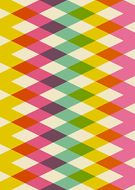 Vibrant Retro Mid-Century Modern Geometric