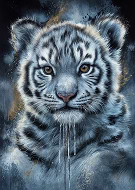 White Tiger Cub Portrait