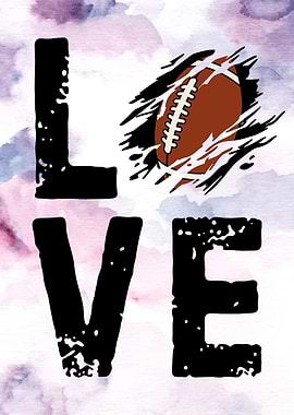 I Love Football Love Graphic