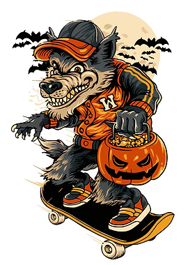 Werewolf Skateboarding Halloween